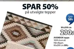 JYSK AVENBOK teppe tilbud