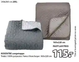 JYSK ROSENTRE sengeteppe tilbud