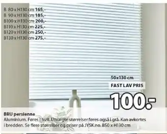 JYSK BRU persienne tilbud