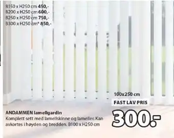 JYSK ANDAMMEN lamellgardin tilbud