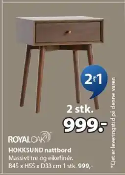 JYSK HOKKSUND nattbord tilbud