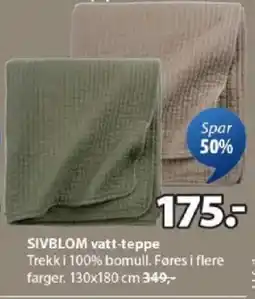 JYSK SIVBLOM vatt-teppe tilbud