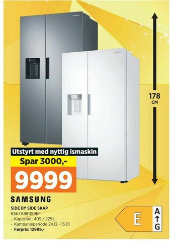 POWER Side by side skap tilbud