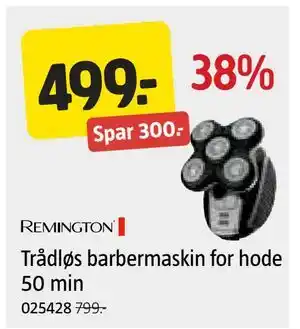 Trådløs barbermaskin for hode 50 min