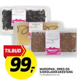 Bunnpris MARSIPAN-, OREO-OG SJOKOLADEKAKESTANG tilbud
