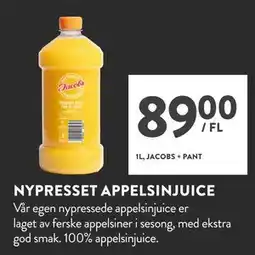 Jacobs NYPRESSET APPELSINJUICE tilbud