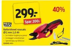 Jula Batteridrevet rosesaks Ø12 mm 2,0 Ah tilbud