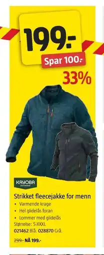 Jula Strikket fleecejakke for menn tilbud