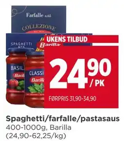 Meny Spaghetti/farfalle/pastasaus tilbud