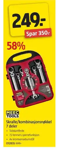 Jula Skralle/kombinasjonsnøkkel 7 deler tilbud