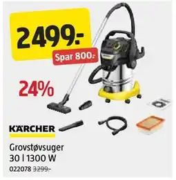 Jula Grovstøvsuger 30 l 1300 W tilbud