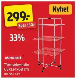 Jula Tårntørkestativ 68x134x68 cm tilbud