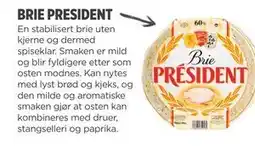 Meny BRIE PRESIDENT tilbud