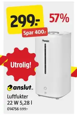Jula Luftfukter 22 W 5,28 l tilbud