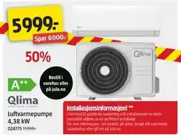 Jula Luftvarmepumpe 4,38 kW tilbud