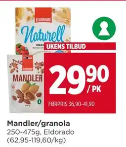 Meny Mandler/granola tilbud