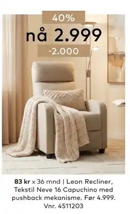 Skeidar Leon Recliner tilbud
