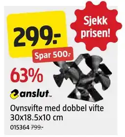 Jula Ovnsvifte med dobbel vifte 30x18.5x10 cm tilbud