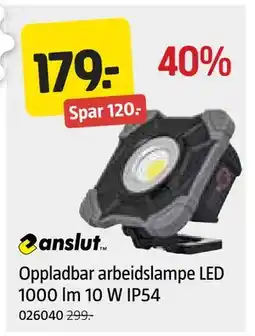 Jula Oppladbar arbeidslampe LED 1000 lm 10 W IP54 tilbud