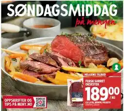 Meny FERSK SURRET OKSESTEK tilbud