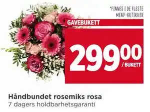 Meny Håndbundet rosemiks rosa tilbud