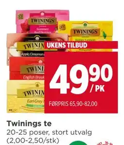 Meny Twinings te tilbud