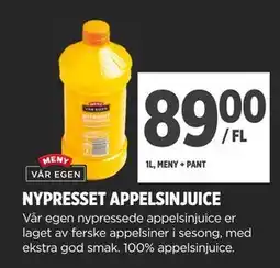 Meny NYPRESSET APPELSINJUICE tilbud
