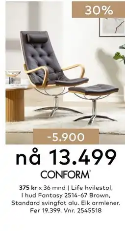 Skeidar Life hvilestol tilbud