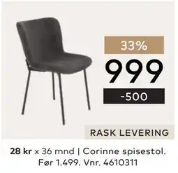 Skeidar Corinne spisestol tilbud
