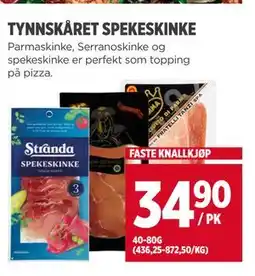 Meny TYNNSKÅRET SPEKESKINKE tilbud