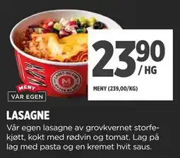 Meny LASAGNE tilbud
