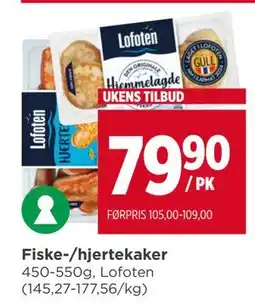 Meny Fiske-/hjertekaker tilbud