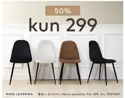 Skeidar Venus spisestol tilbud