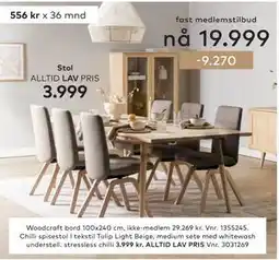 Skeidar Woodcraft bord tilbud