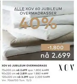 Skeidar XOV 60 JUBILEUM OVERMADRASS tilbud