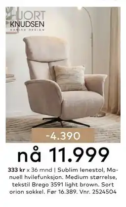 Skeidar Sublim lenestol tilbud