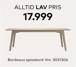 Skeidar Bordeaux spisebord Vnr. 3031306 tilbud