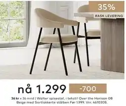 Skeidar Walter spisestol tilbud