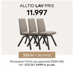Skeidar Stressless Chilli Lav spisestol D200 (M) tilbud