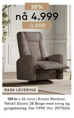 Skeidar Aristo Recliner tilbud