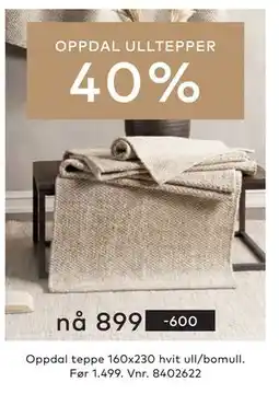 Skeidar Oppdal teppe tilbud