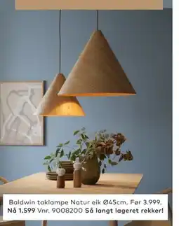 Skeidar Baldwin taklampe tilbud