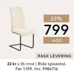 Skeidar Ride spisestol tilbud