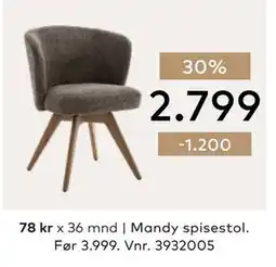 Skeidar Mandy spisestol tilbud