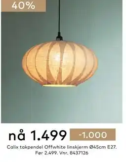 Skeidar Calix takpendel tilbud