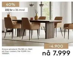 Skeidar Groove spisebord tilbud