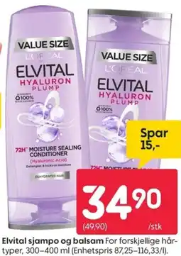 Rusta Elvital sjampo og balsam tilbud