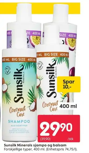 Rusta Sunsilk Minerals sjampo og balsam tilbud
