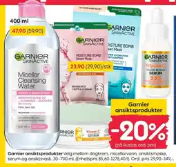 Rusta Garnier ansiktsprodukter tilbud