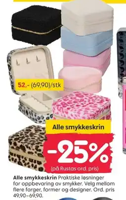 Rusta Alle smykkeskrin tilbud